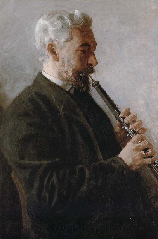 Thomas Eakins The Oboe player France oil painting art